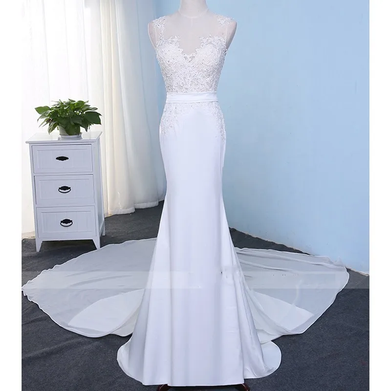 Vivian's Bridal 2018 пляжное свадебное платье Русалочки сексуальное иллюзионное