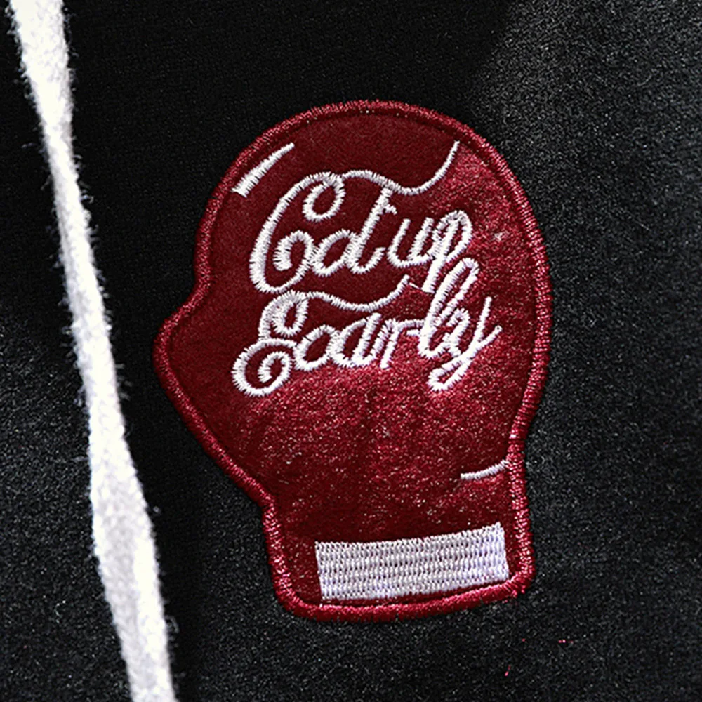 Boxing Glove Applique Color Block Men's Hoodie | Мужская одежда