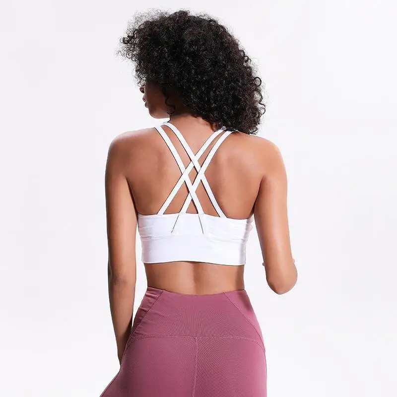 

LU-53 Women Push Up Yoga Bra Shirts Gym Sports Vest Fitness Tops Sexy Underwear Lady Tops Shakeproof Adjustable Strap Bra