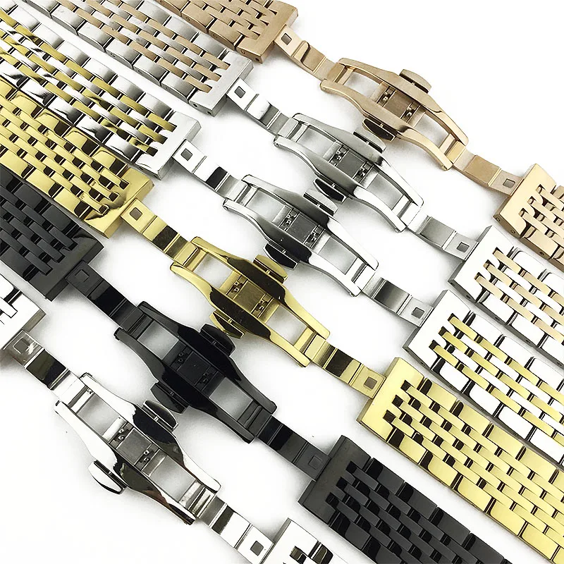 Stainless steel strap men's watch accessories outdoor sports waterproof strap female bracelet 14 16mm18mm20mm22mm24mm watch band