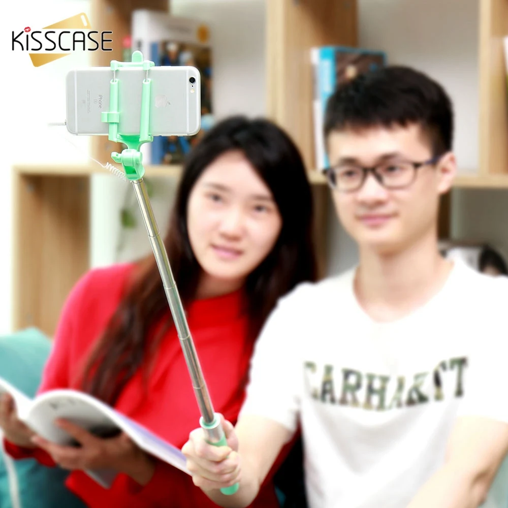 KISSCASE яркая универсальная палка для селфи iPhone 7 8 Huawei Портативный мини-таймер Samsung