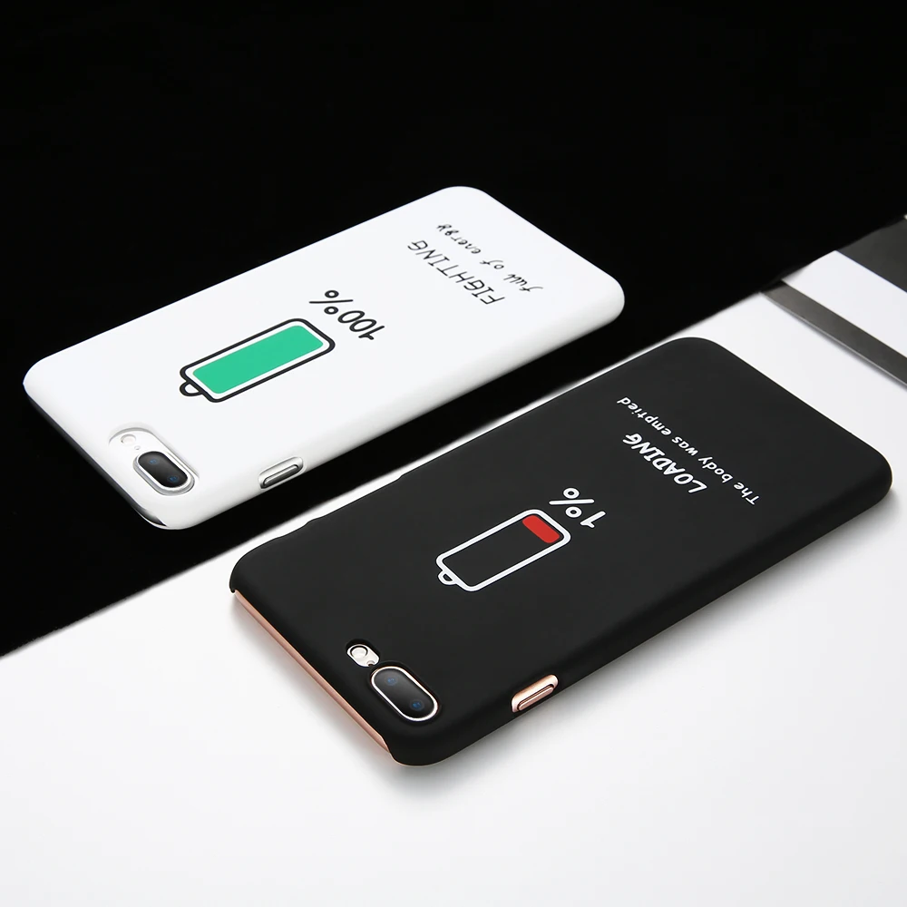 KISSCASE матовая пара чехол для телефона iPhone 8 Plus X Чехол модная батарея Жесткий PC 6 S