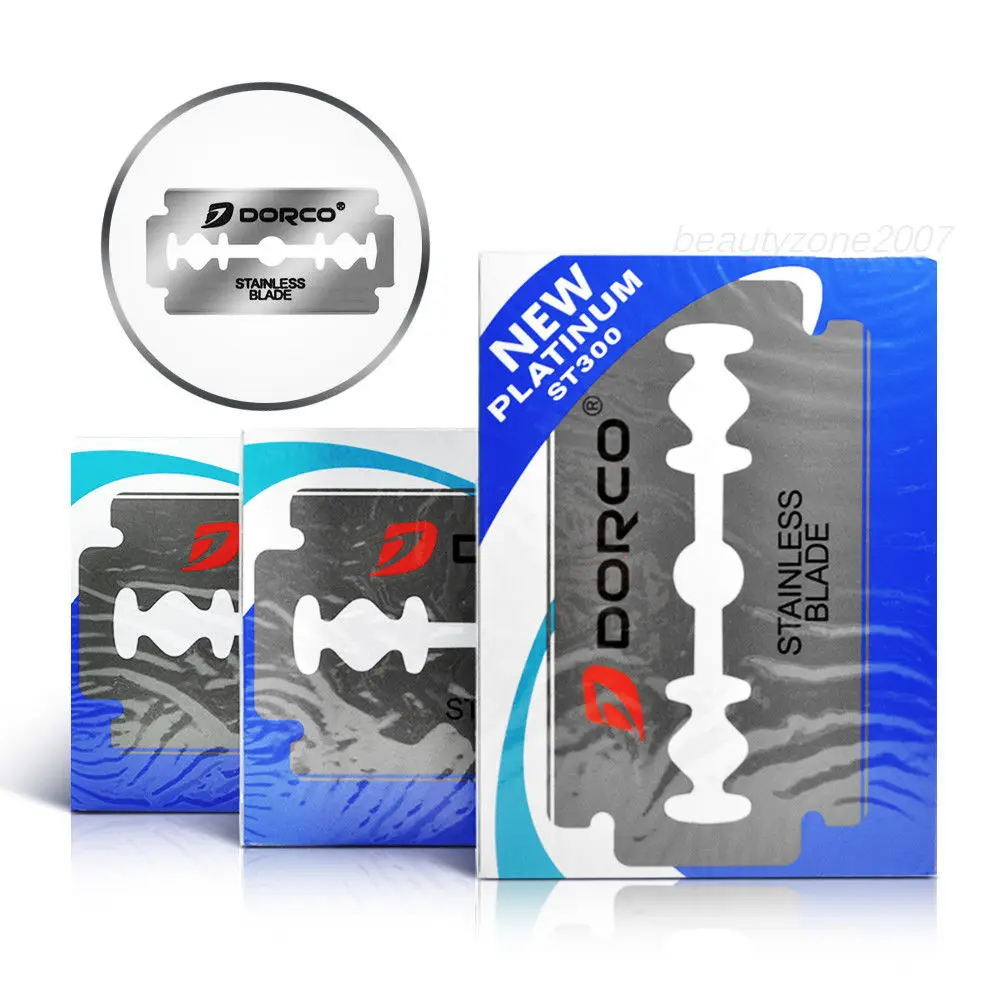 Dorco 500 шт. бритвенные ножи из нержавеющей стали Безопасные лезвия для бритв для бритья Бритвы мужские бритвы Lames De Rasoir парикмахерское лезвие