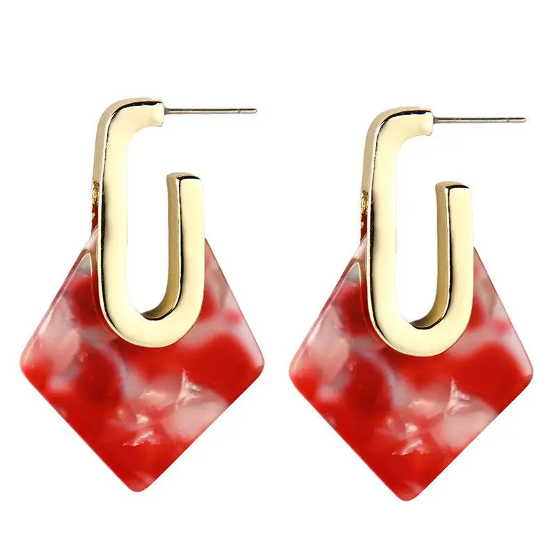 Women Geometry Alloy Acetic Acid Board Earring Drop Dangle Eardrop Statement Wedding Birthday Gift Earrings Jewelry | Украшения и