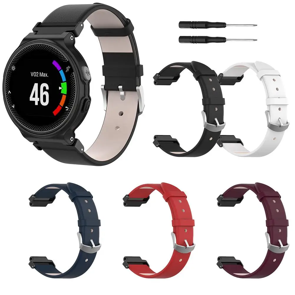Натуральная кожа сменный ремешок для часов Ремешок наручных Garmin Forerunner 230 235 220 620 630