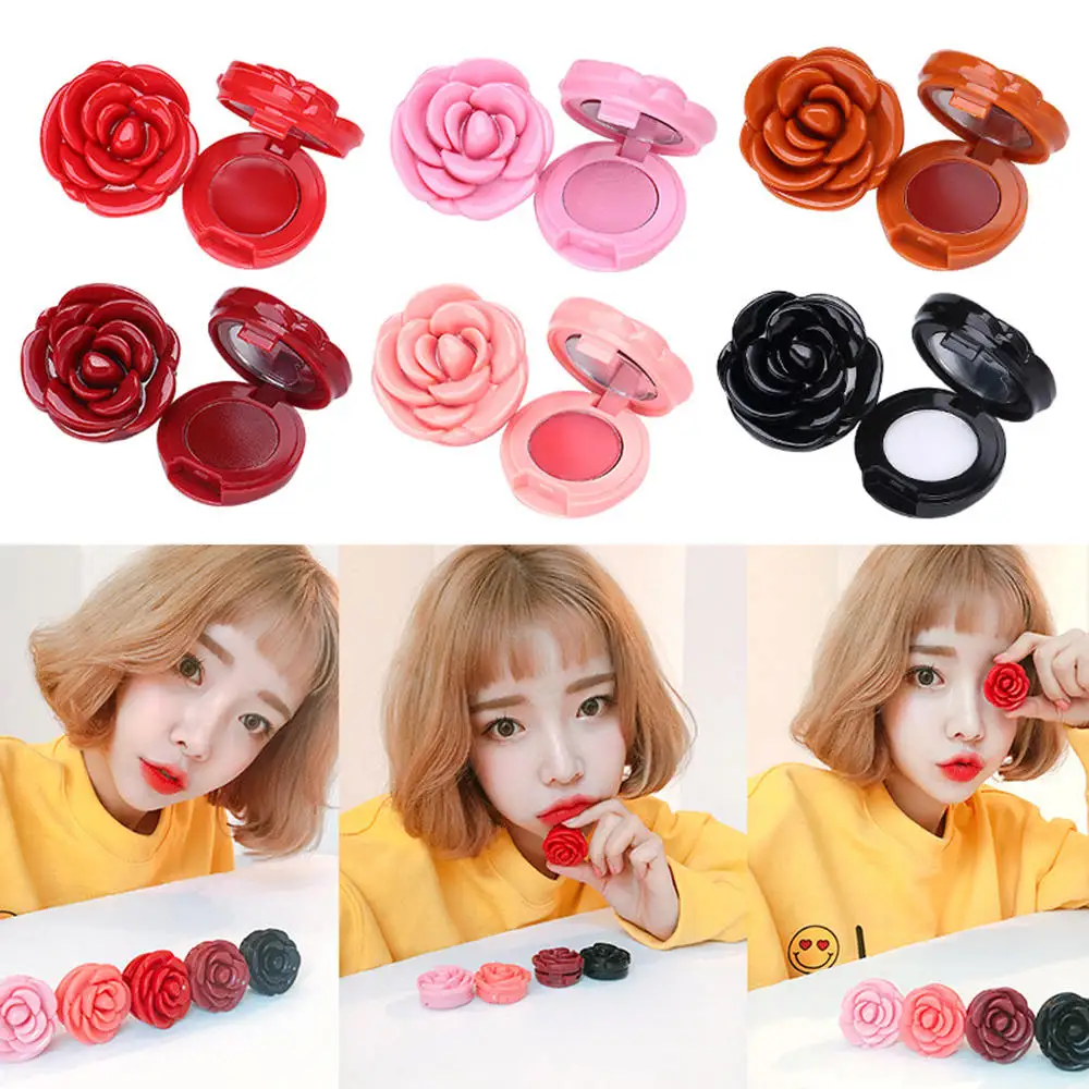 6 шт./компл. помада в виде лепестков розы Блестящий бальзам для губ бордовые