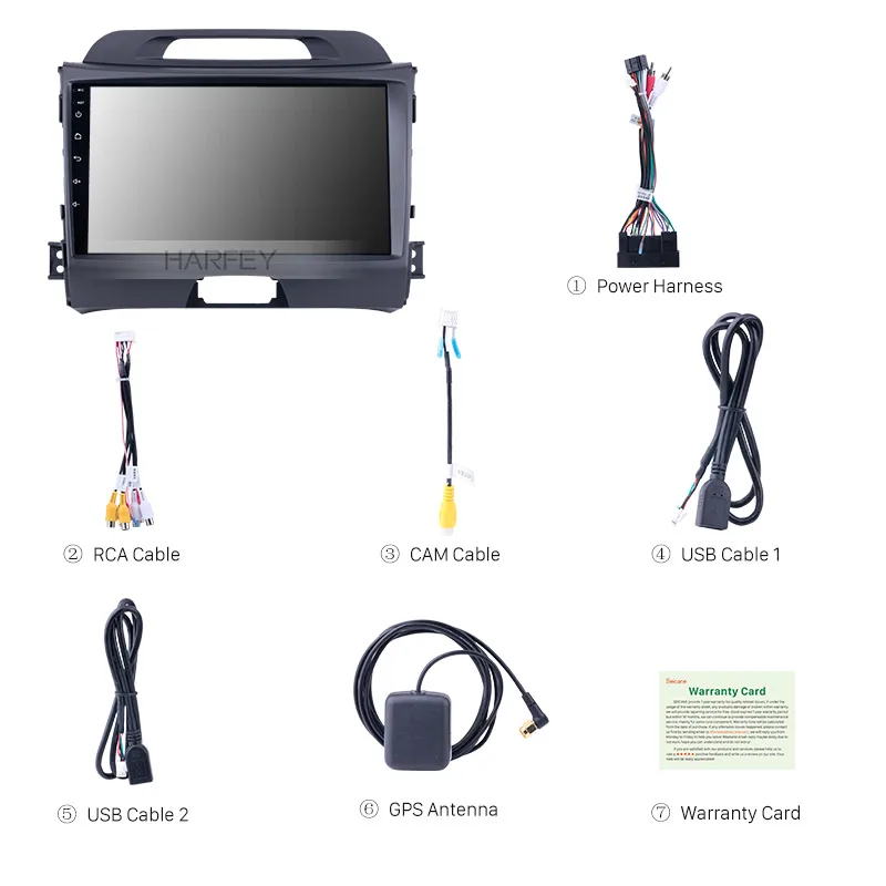 Harfey 2Din Android 8 1/9 0 9 &quotавтомобильное радио для KIA Sportage 2010 2011 2012 2013 2014 2015 GPS авто стерео