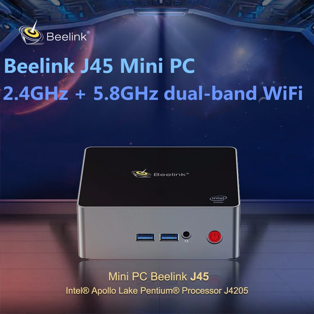 Beelink J45 мини ПК Intel Apollo Lake Pentium J4205 4 ядра 2 5 8 GHz WiFi BT4.0 Поддержка K H.265 1000 Mbps