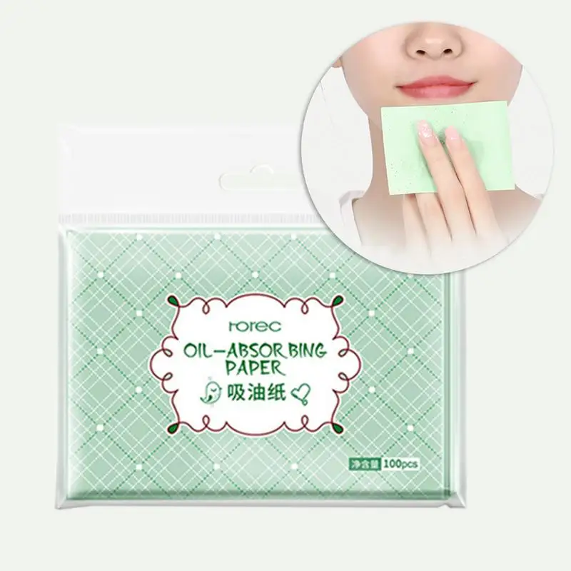 100pcs/pack Tissue Papers Green Tea Smell Makeup Cleansing Oil Absorbing Face Paper Absorb Blotting Facial Cleanser Tool 40 | Красота и