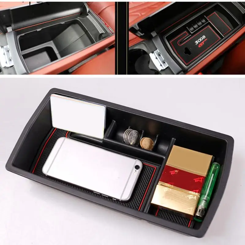 Hot Storage Box Arm Rest Glove Tray Bin Container Holder Fit For Peugeot 3008 3008GT 2016-2018 Interior Armrest Central Console |