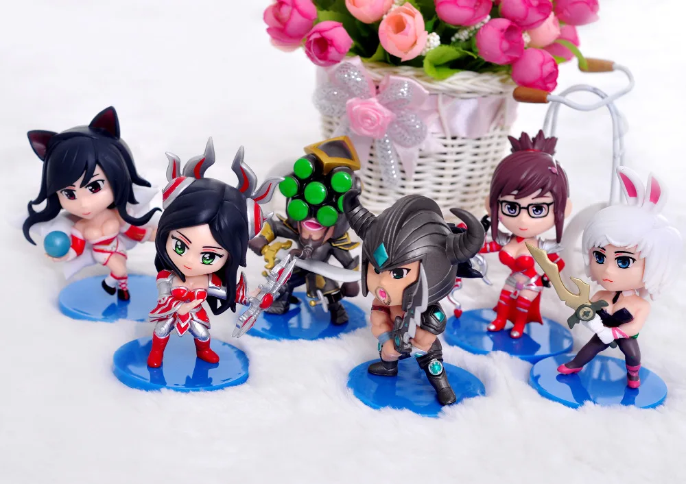 2016 новинка горячие Фигурки игрушки 6 Pz/набор 8 см Irelia Ahri Tryndamere господин Yi заказ
