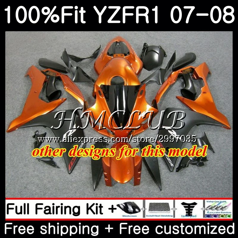 Инъекций средства ухода за кожей для YAMAHA YZF R 1 1000 R1 2007 2008 11HC15 YZF1000 черно-белые YZF-1000