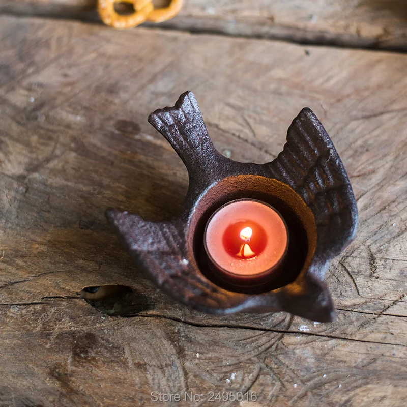 

Creative Metal Cast Iron Candlestick Retro Nostalgic Handmade Old Candlestick Gift Wrought Iron Ashtray Storage Box