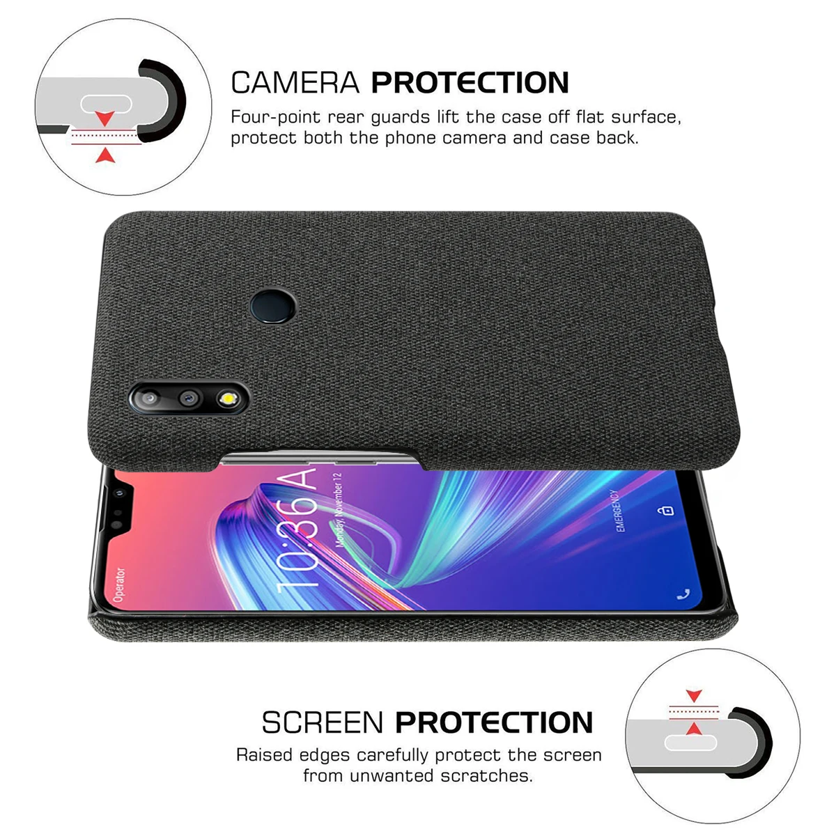 Для Asus Zenfone Max Pro M2 ZB631KL чехол Ретро тонкая ткань против царапин ПК Жесткий Чехол