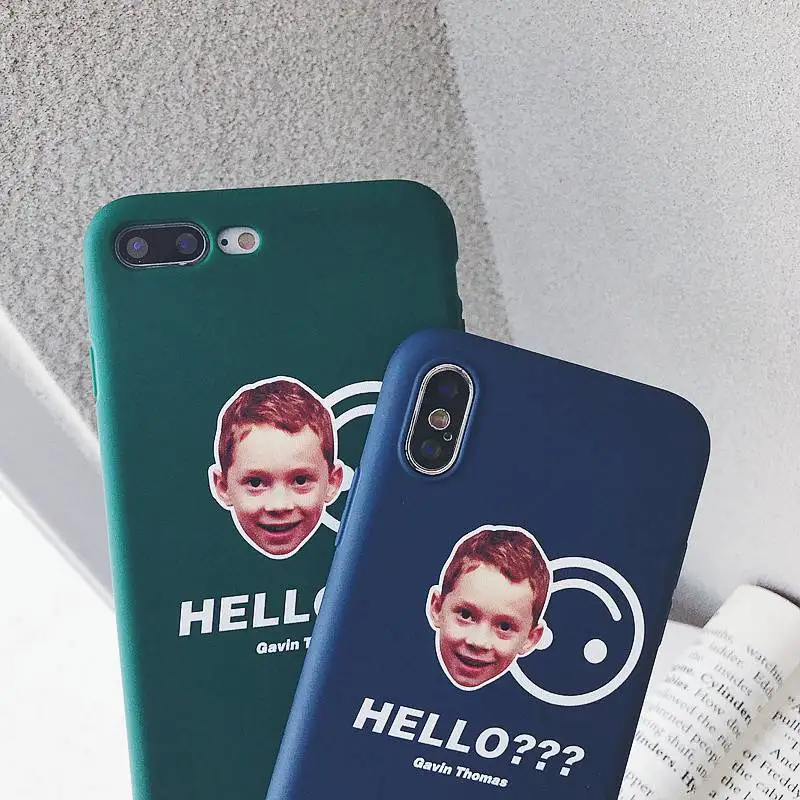 STROLLIFE Lovely Little Boy Phone Case For iPhone 8 7 6s Plus Cases English Hello Cover XR X XS Max Soft Back Shell |