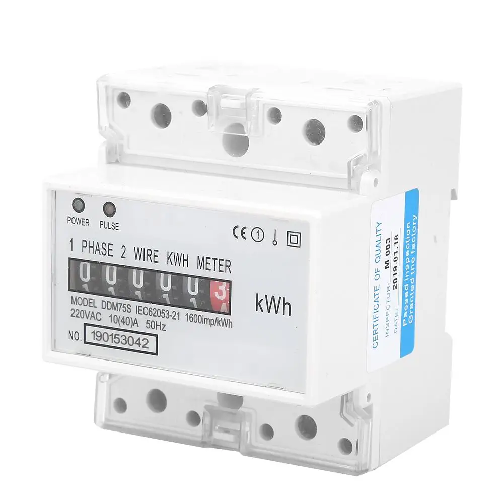 Однофазный 4P LED din-рейка энергопотребление Wattmeter Energy Mete DDM75S 10-40A высокое качество |