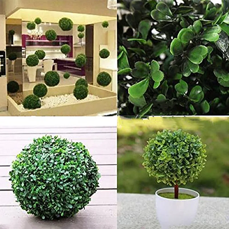 Artificial Plastic Milano Simulation Grass leaf green glass Lantern Ball party home decorative plant 2 piece set 12 | Дом и сад