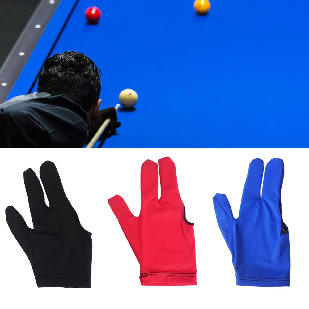 Фото 3 шт. впитывающие перчатки для бильярда с тремя пальцами|Аксессуары снукера и