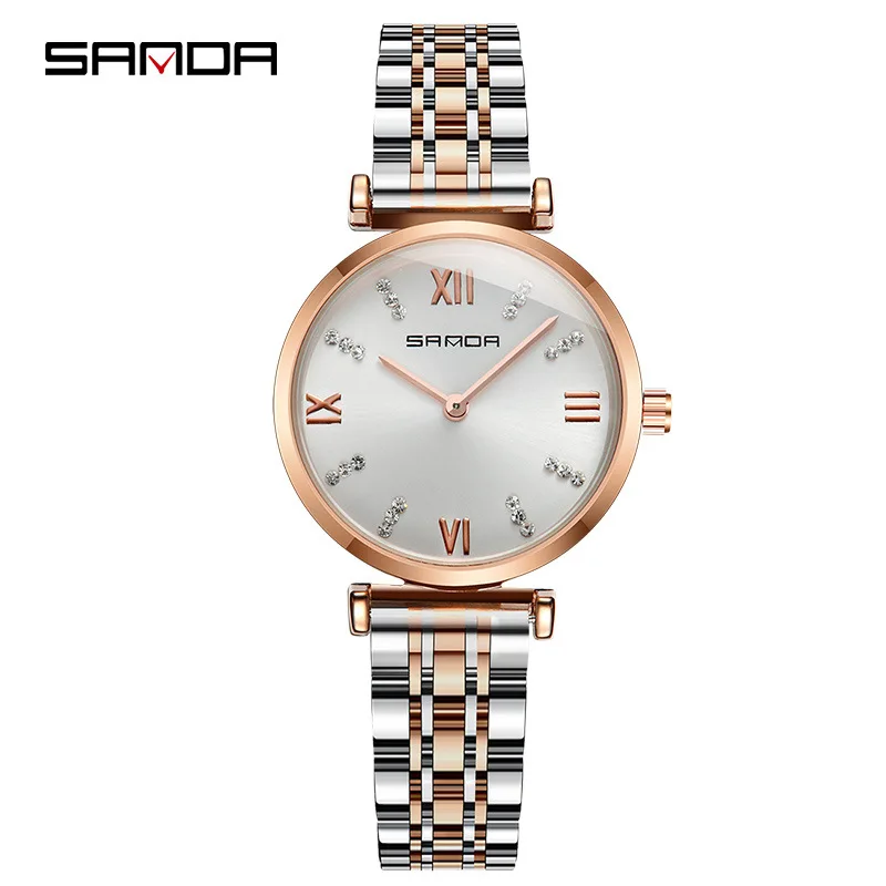 New fashion ladies watch trend simple diamond scale steel belt waterproof quartz | Наручные часы