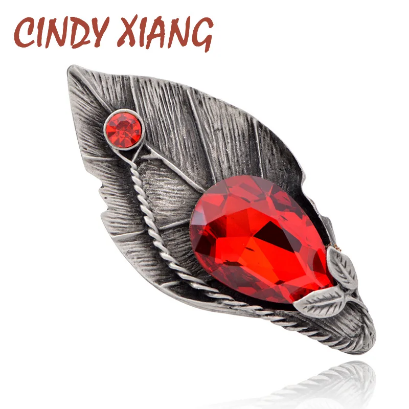 Женская брошь в виде пера CINDY XIANG винтажное украшение со стразами аксессуар для