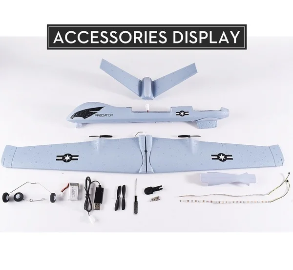 RC Airplane Plane Z51 20 Minutes Fligt Time Gliders Flying Model with LED Hand Throwing Wingspan Foam Toys Handmaed | Игрушки и хобби