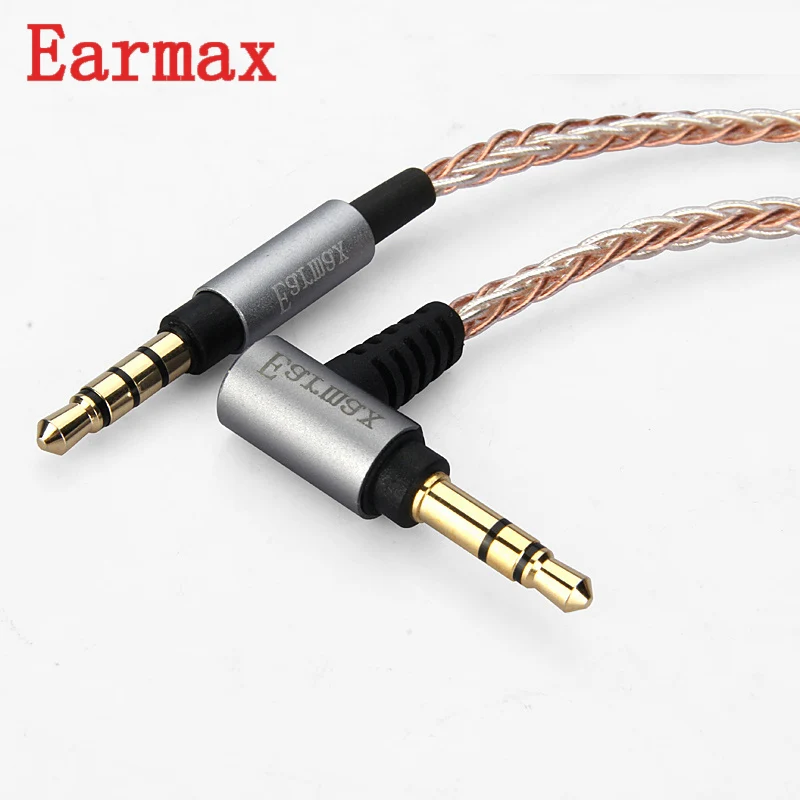 Earmax OCC серебрение кабель для наушников 3 5 мм HIFI Обновление Аудио Кабель с разъемом