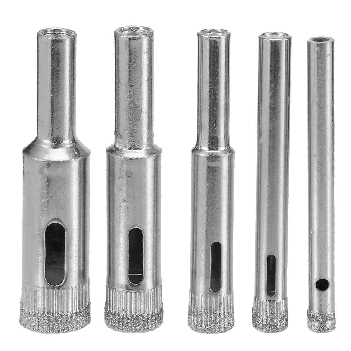 

5Pcs Metal Diamond Hole Saw Drill Bits Tool Set Silver For Tile Cutter Glass Marble 5mm-12mm