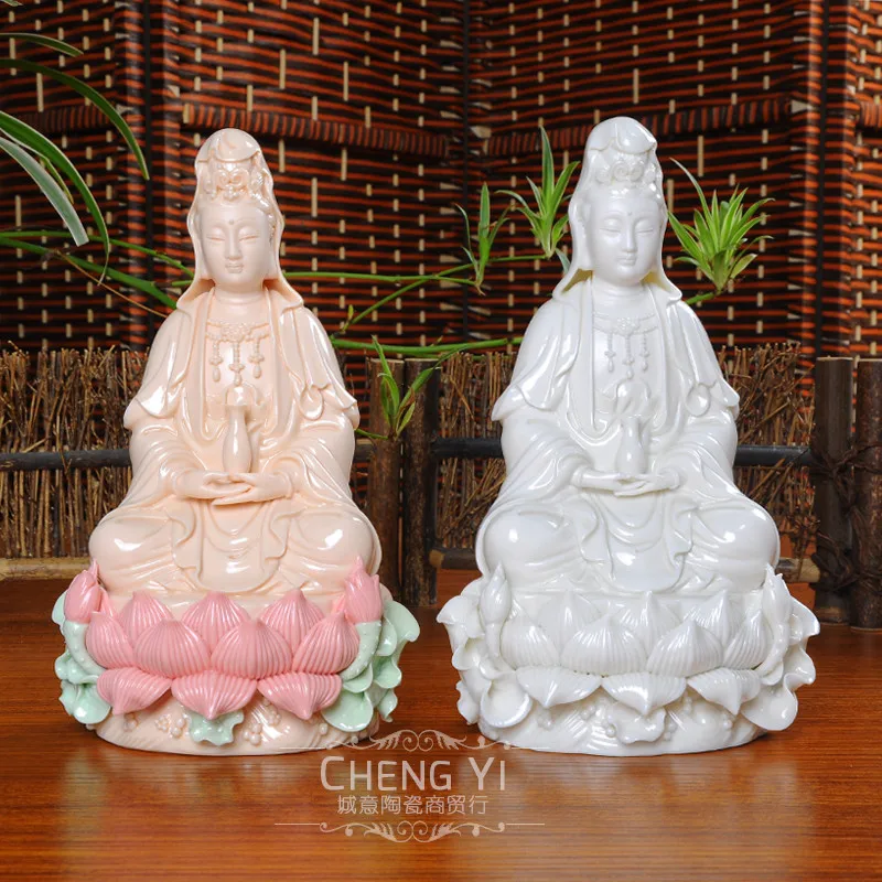 

Original 7 inch sitting goddess Dehua moved to the Buddhist goddess ceramic crafts, ceramic ornaments