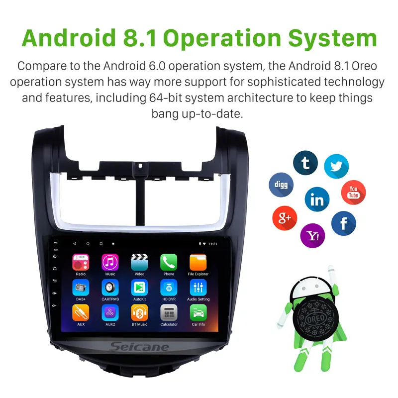 Seicane Android 8 1 9 &quotWifi 2Din GPS навигация Сенсорный экран мультимедийный плеер головное