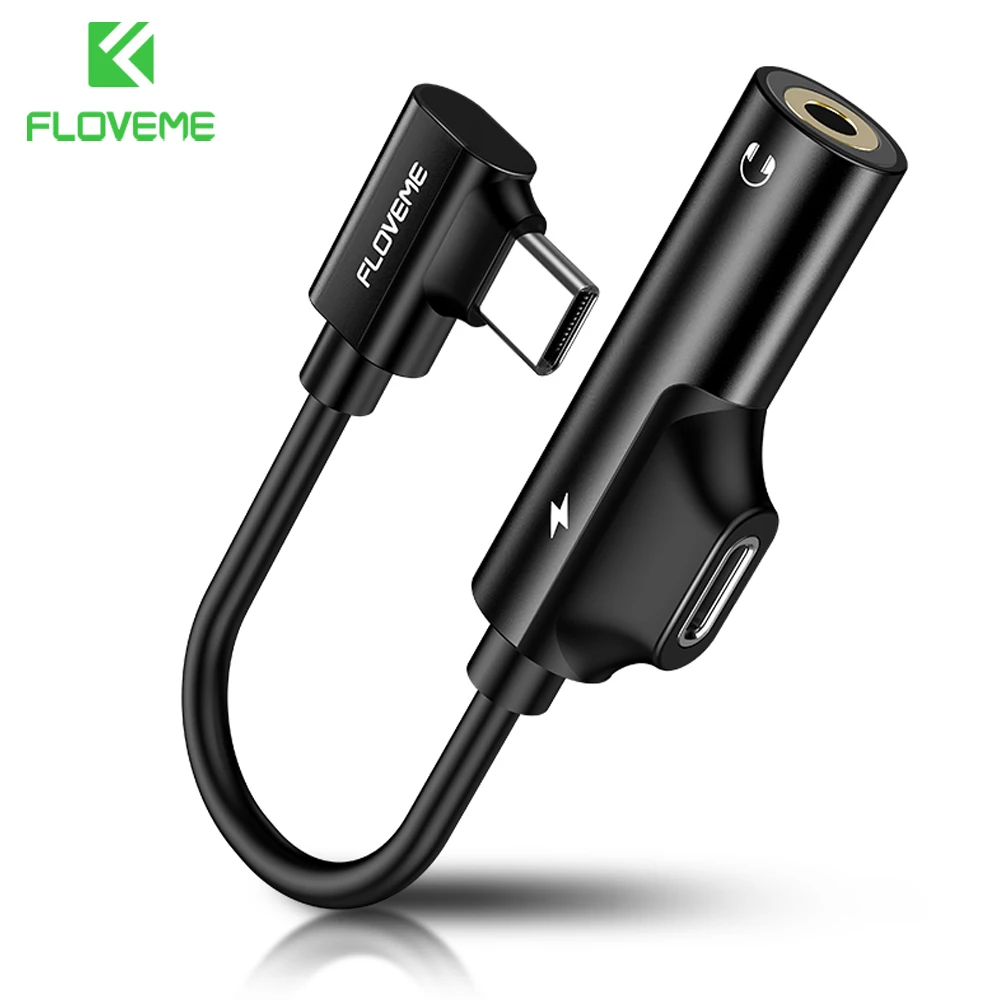 Адаптер для наушников FLOVEME 2 в 1 с USB Type-C на 3,5 мм для Huawei, Samsung P20 Pro, Aux, аудио зарядное устройство, адаптер для Xiaomi 6, mi 8