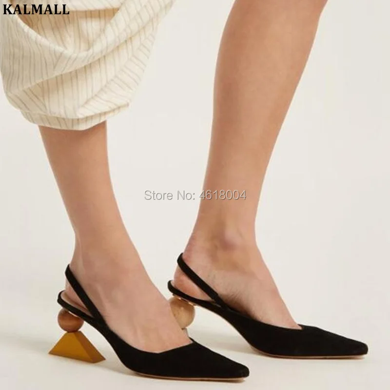 KALMALL/модные женские карнавальные туфли для подиума Асимметричные замшевые