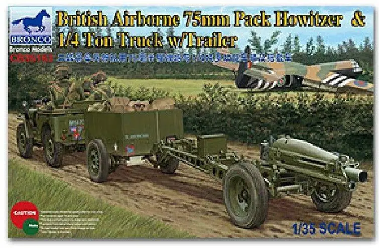 Bronco CB35163 1/35 британская воздушно десантная упаковка 75 мм Howitzer и грузовик 1/4 тонн с