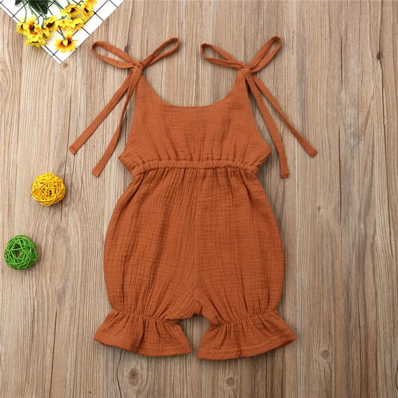 

2019 New Cute Newborn Toddler Kids Baby Girls Sleeveless Solid Romper Jumpsuit Outfit Sunsuit Summer Clothes 0-4Years