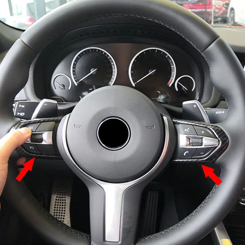 2 шт. ABS Chrom/углеродное волокно украшение рулевого колеса автомобиля накладка