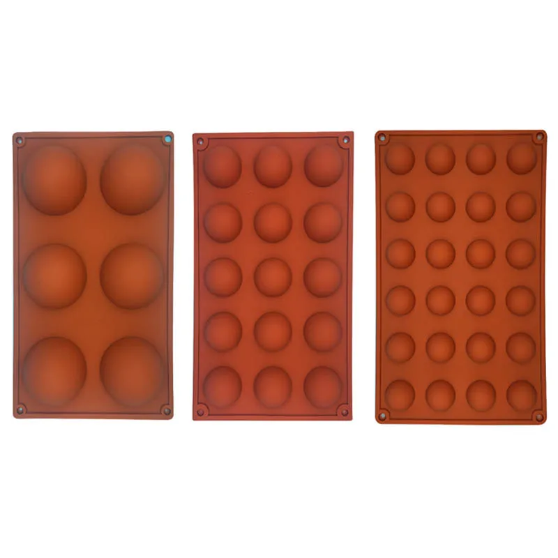 Hemisphere Shape Silicone 6/15/24 Holes Food Grade Baking Accessories Chocolate Candy Mold Bakeware Kitchen Gadgets