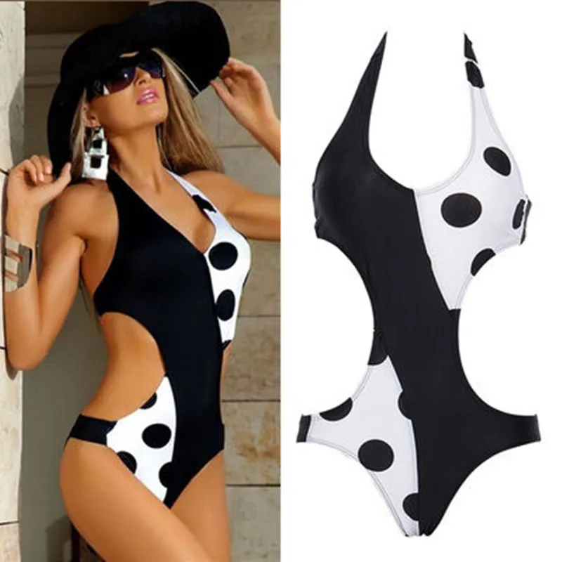 Летние женские цельные Монокини бикини купальники Дамский волнистый бандажный