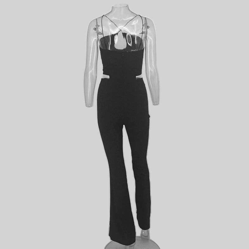 Женский хлопковый комбинезон без рукавов с широкими штанинами | Женская одежда