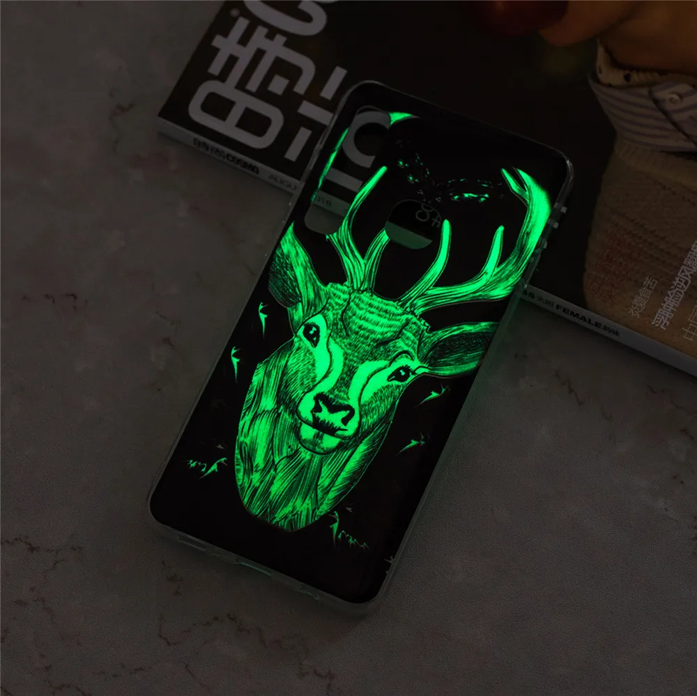 For Samsung Galaxy A9 2018 Case Luminous Cute Cartoon Unicorn Flower Glow in the Dark Soft TPU Silicone | Мобильные телефоны и