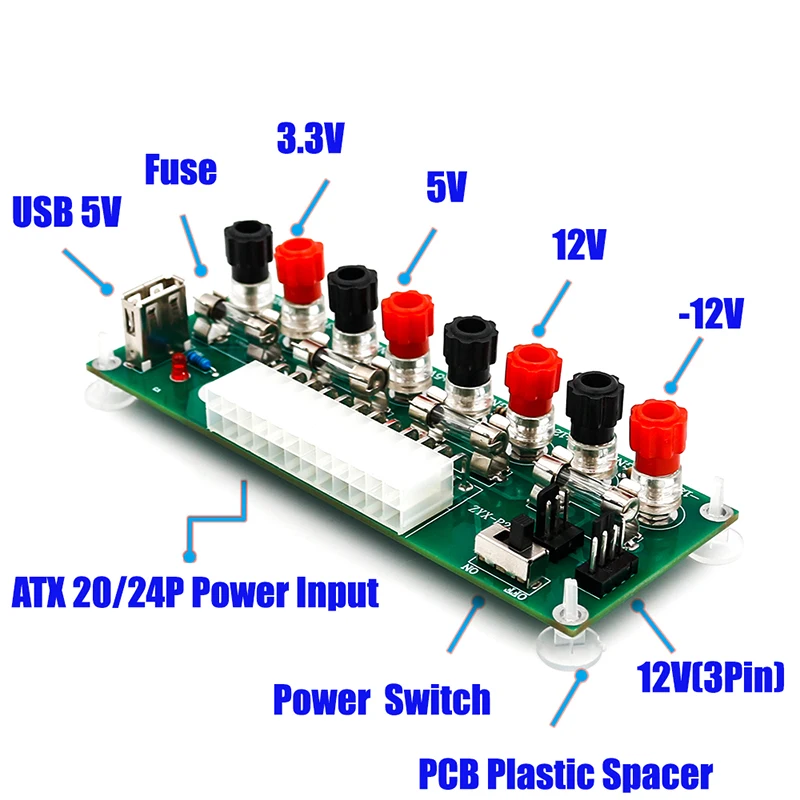 Улучшенная версия 20/24 Pin ATX Benchtop PC адаптер питания с портом USB 5 В для развития