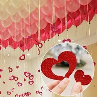 hot 100pcs bling shiny love cardboard card balloon pendant ribbon wedding balloon decoration party decoration props