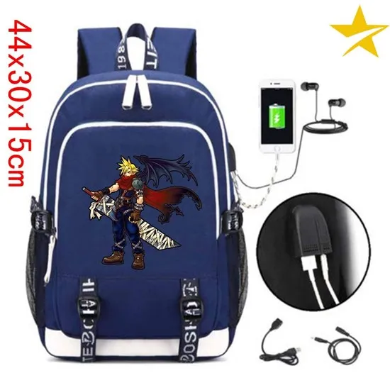 Suncomics Final Fantasy рюкзак usb зарядка Рюкзак для ноутбука Противоугонный унисекс