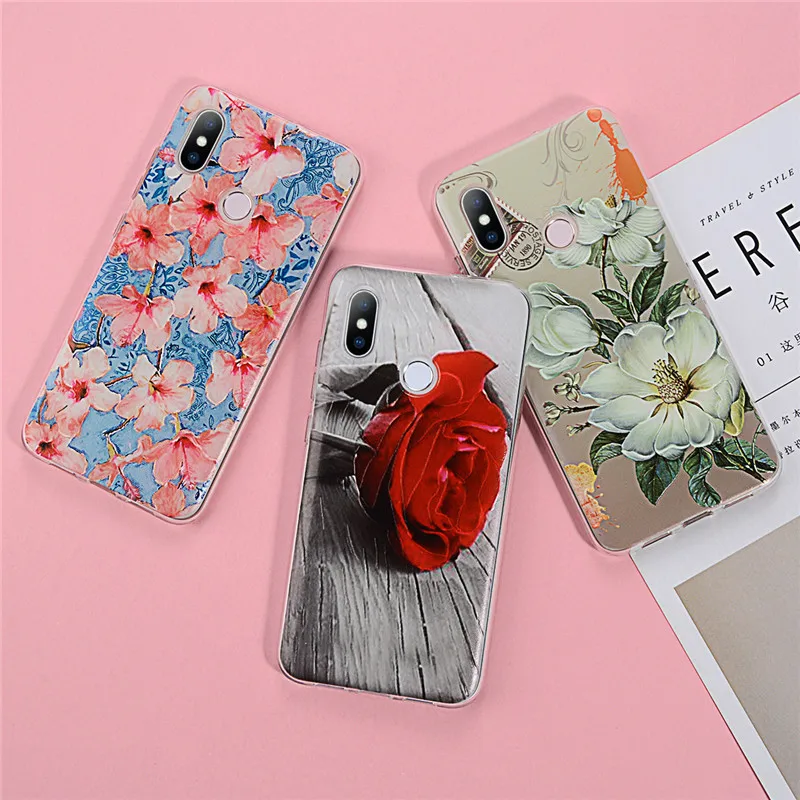Lovebay чехол 3D рельеф цветочный для Xiaomi mi 8 мягкие розы защитная накладка на заднюю