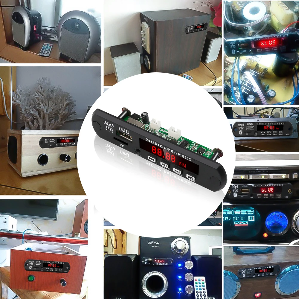 MP3 WMA WAV декодер kebidu без Bluetooth mp3 плеер автомобильный аудио USB TF FM радиомодуль 5 в 12 В