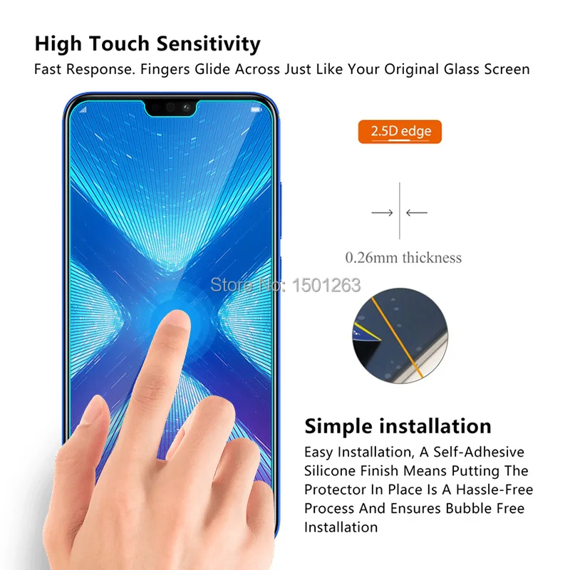 Закаленное Стекло для huawei Honor 8X6 5 &quotЭкран протектор 8X8 X Чехол закаленное защитное