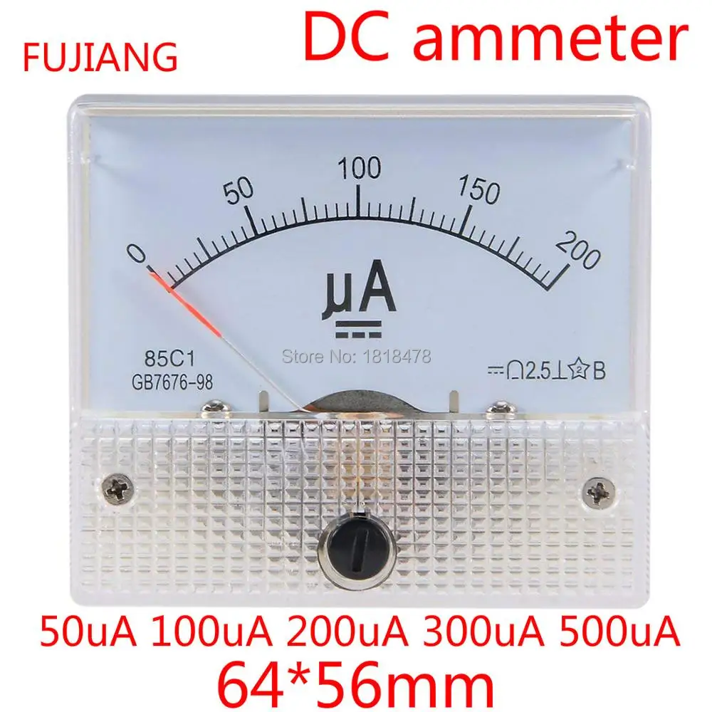 

85C1 Analog Current Panel Meter DC 50uA 100uA 200uA 300uA 500uA Ammeter for Circuit Testing Ampere Tester Gauge