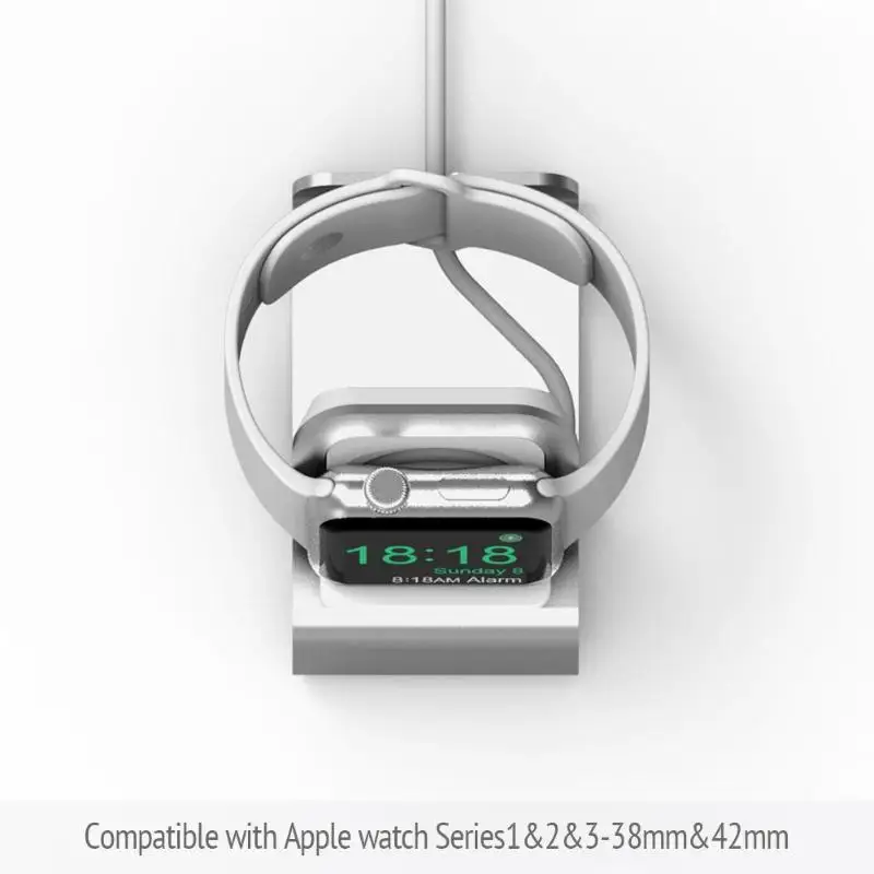 Роскошная подставка для Apple Watch с отверстием кабеля Алюминиевая Подставка