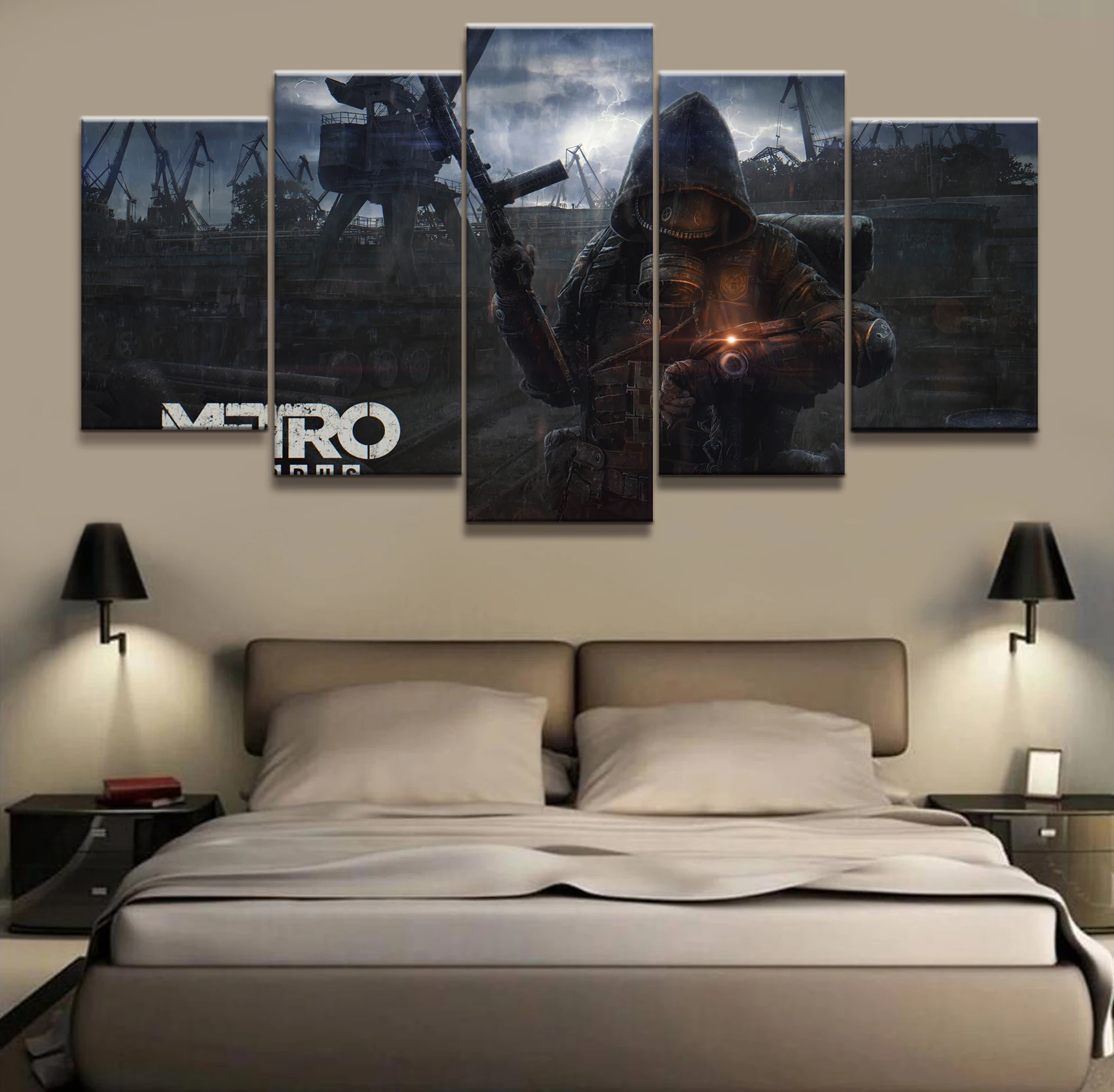 

Home Decor Poster HD Pictures Prints Canvas 5 Piece Modular metro exodus Game Living Room Art Decorative Painting Framed