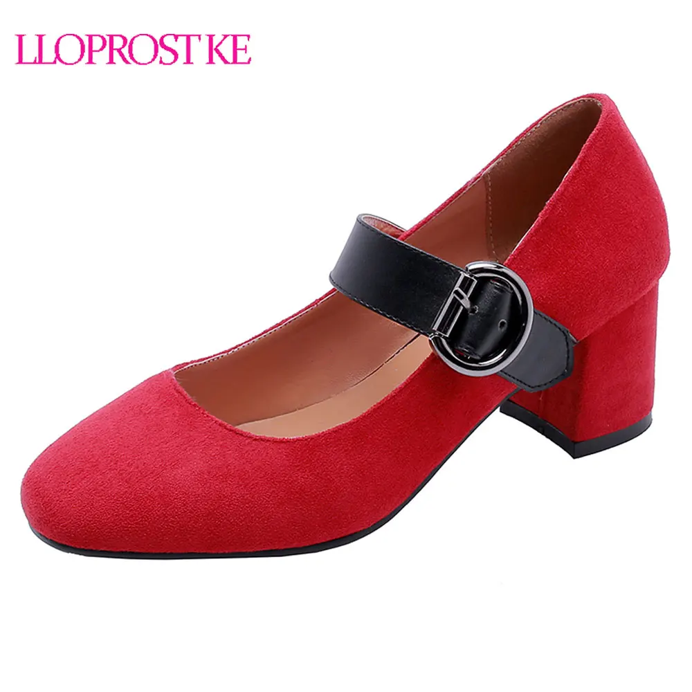 

Lloprost ke Large size 32-48 mary janes women shoes woman high heels elegant buckle strap office lady party wedding pumps D978