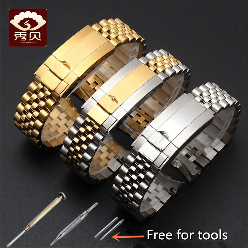 Новый высококачественный ремешок для часов из нержавеющей стали золотистый