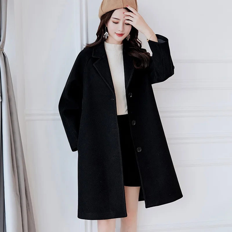 Loneyshow новые модные женские длинные свободные пальто одноцветное цвет